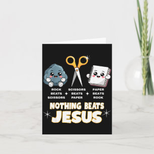 Rock Paper Scissors But Nothing Beats Jesus Funny  Card