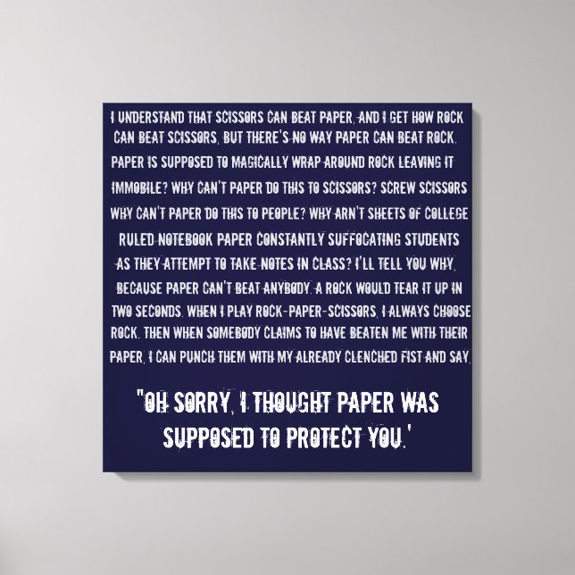 Rock Paper Scissors Canvas Print (Front)