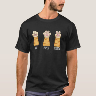Rock Paper Scissors Cat Paws Funny Hand Game Kitte T-Shirt