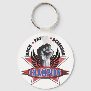 Rock, Paper, Scissors Champion Keychain