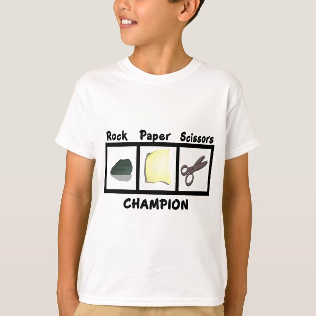 Rock Paper Scissors Champion T-Shirt (Front)