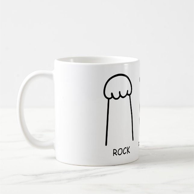 Rock, Paper, Scissors Coffee Mug (Left)