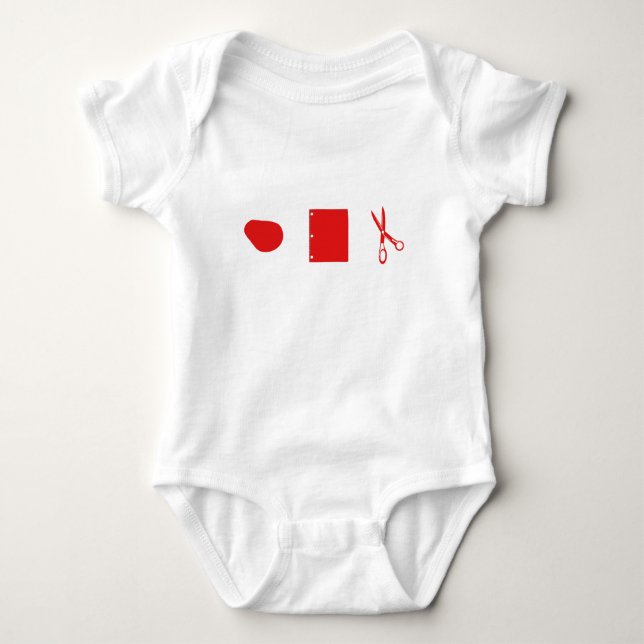 rock paper scissors for baby bodysuit (Front)