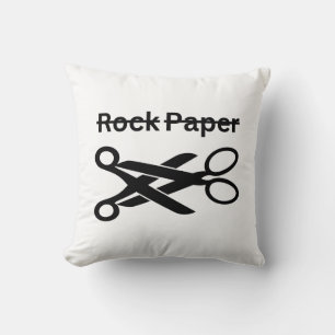 Rock Paper Scissors Funny Lesbian Theme Throw Pillow