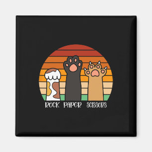 Rock Paper Scissors Game Kitten Lover Animal Paws  Magnet
