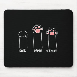 Rock Paper Scissors Hand Game Cute Paw Funny Cat Mouse Pad