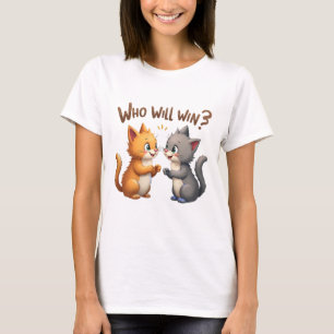Rock Paper Scissors Hand Game Cute Paw Funny Cat T T-Shirt