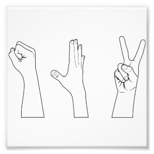 Rock Paper Scissors Hands Photo Print