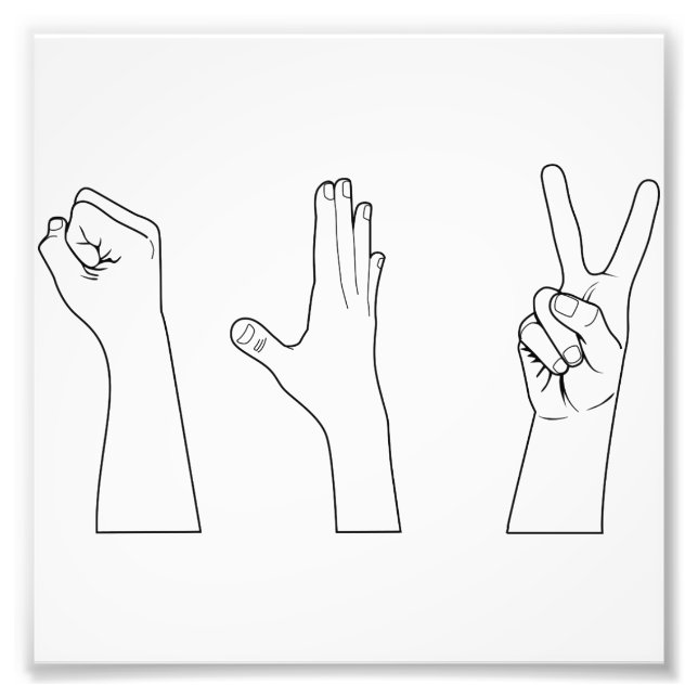 Rock Paper Scissors Hands Photo Print (Front)