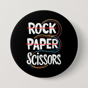 Rock Paper Scissors Lesbian Funny Gay Pride LGBT 3 Inch Round Button