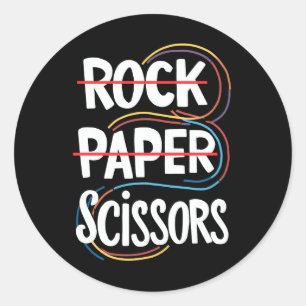 Rock Paper Scissors Lesbian Funny Gay Pride LGBT Classic Round Sticker
