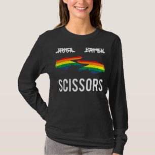 Rock Paper Scissors Lesbian Pride Rainbow Lgbt T-Shirt