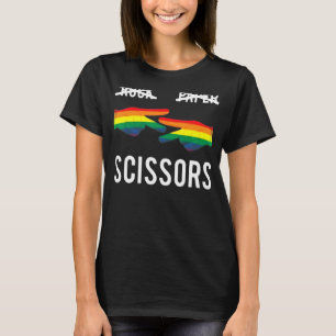 Rock Paper Scissors Lesbian Pride Rainbow Lgbt T-Shirt