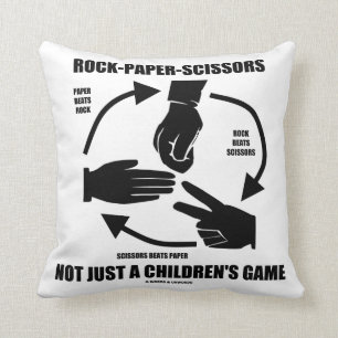 Rock-Paper-Scissors Not Just A Children's Game Throw Pillow