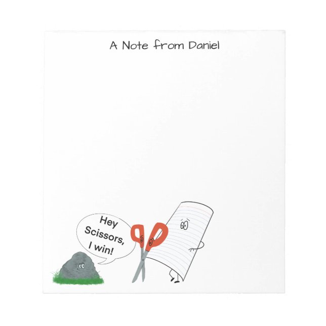 Rock, Paper, Scissors  Notepad (Front)