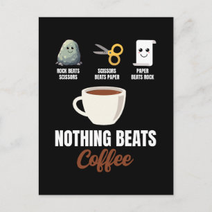 Rock Paper Scissors Nothing Beats Coffee Holiday Postcard