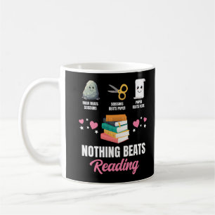 Rock Paper Scissors Nothing Beats Reading Coffee Mug