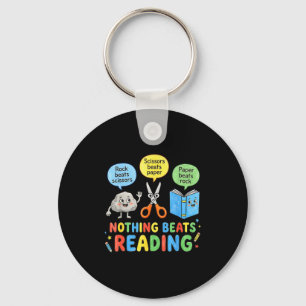Rock paper scissors nothing beats reading funny keychain