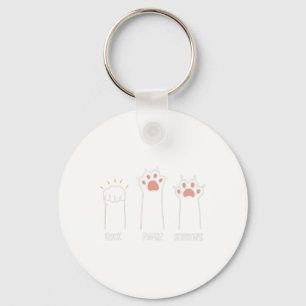Rock Paper Scissors Paw Cute Cat Animal Game Keychain