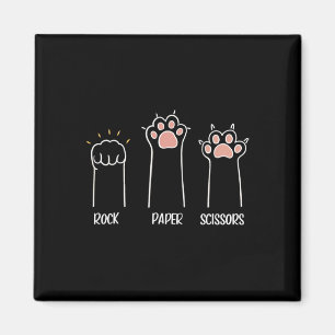Rock Paper Scissors Paw Cute Cat Animal Game  Magnet