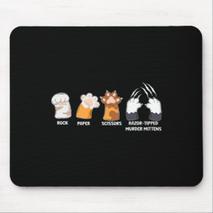 Rock Paper Scissors Razor Tipped Murder Mittens Fu Mouse Pad