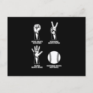Rock Paper Scissors Softball Pitcher Catcher Gift Postcard