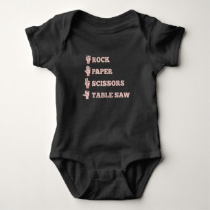 Rock Paper Scissors Table Saw Funny Carpenter Baby Bodysuit