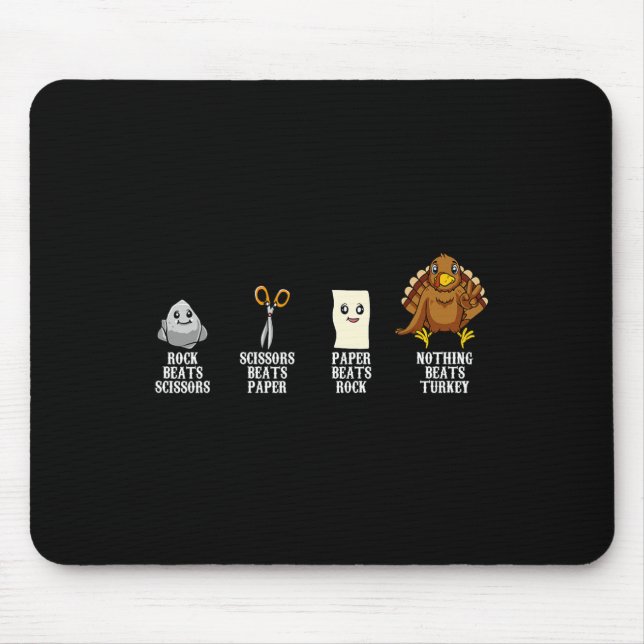 Rock Paper Scissors Thanksgiving Day Turkey Fall A Mouse Pad (Front)