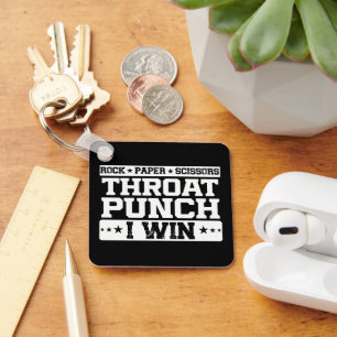 Rock Paper Scissors Throat Punch I Win Humour Quot Keychain