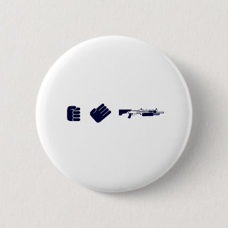 Rock, Paper, Shotgun - Gamer Video Game Gun 2 Inch Round Button