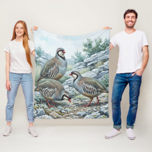 Rock Partridge ,Alectoris Graeca Hunting Birds Fleece Blanket