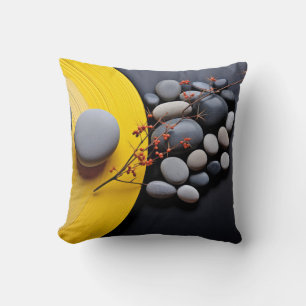 Rock Pebble Sand Tranquil Peaceful Throw Pillow