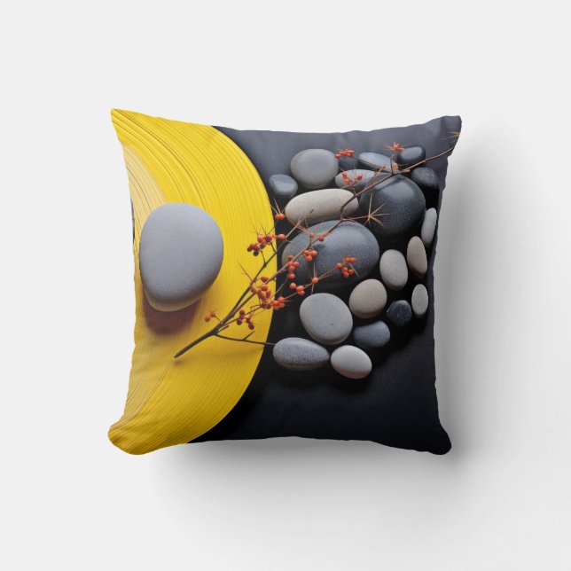 Rock Pebble Sand Tranquil Peaceful  Throw Pillow (Front)