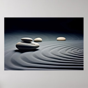 Rock Pebble Water Tranquil Peaceful  Poster