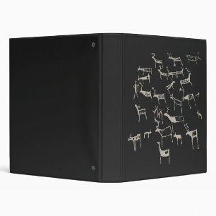 Rock Petroglyph Ancient European Deer Hunting Binder