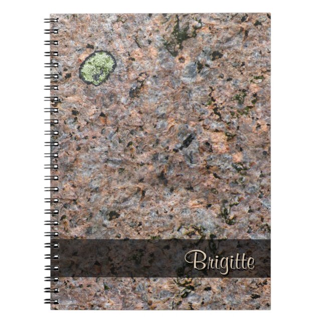 Rock Photo Geology Texture with Moss any Text Notebook (Front)