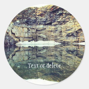 Rock Quarry Wall Reflections 1 Personalized Classic Round Sticker