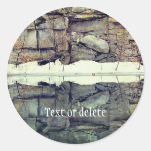 Rock Quarry Wall Reflections 2 Personalized Classic Round Sticker