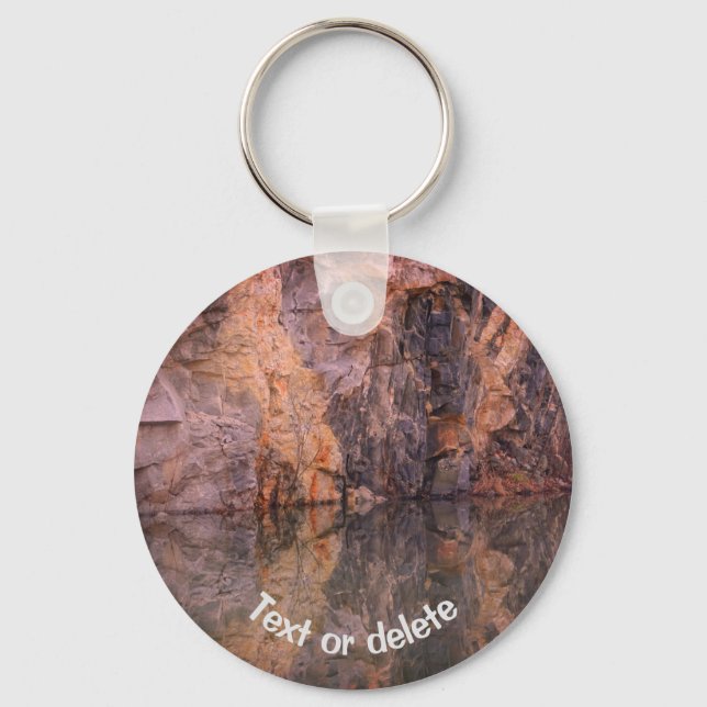 Rock Quarry Wall Reflections  Keychain (Front)