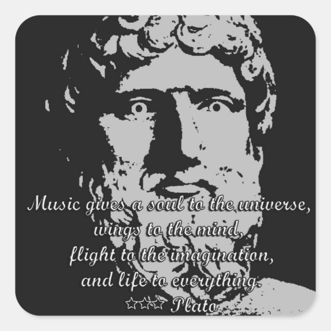 Rock Quotes - Plato Square Sticker (Front)