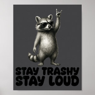 Rock Raccoon DJ Trash Shades Panda Poster