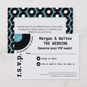 Rock Record Album Concert Style Simple RSVP Card