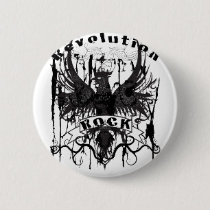 Rock Revolution Music American Apparel 2 Inch Round Button
