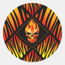 Rock & Roll Band Musician Flaming Skull Custom Gig