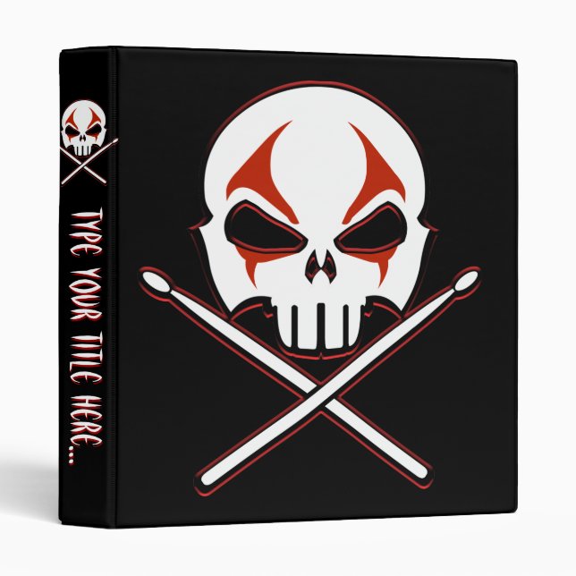 Rock & Roll Binder Custom Heavy Metal Drummer Book (Front/Spine)