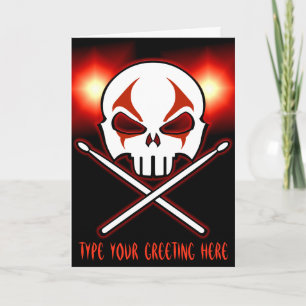 Rock & Roll Card Custom Heavy Metal Drummer Card