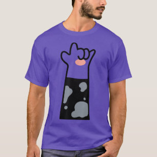 Rock & Roll Cat Paw Footprint of Kitty Music Lover T-Shirt