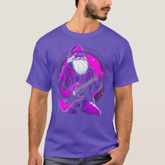 Rock Roll Christmas Santa Claus Guitar Player T-Shirt