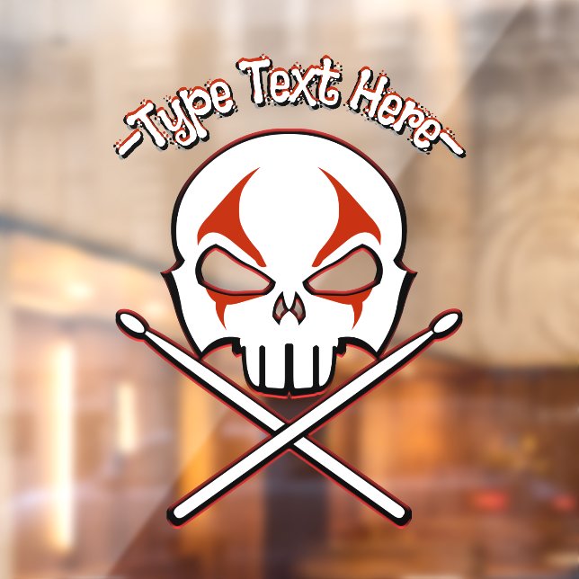 Rock & Roll Decal Personalize Drummer Window Decal (Sheet 2)