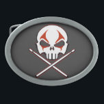 Rock & Roll Drummer Belt Buckle Metal Buckle<br><div class="desc">Heavy Metal Drummer Belt Buckle Rock and Roll Buckles Accessories Skull and Crossbones Drummer Belt Buckles Jewellery,  Shirts Gifts Heavy Metal Drummer Gothic Music Belt Buckles Rock Musician Deathmetal Accessories Gifts Cool Hardcore Rock and Roll Shirts and Gifts by Artist / Designer www.kimhunter.ca</div>